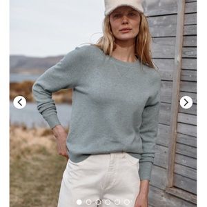 Garnet Hill Washable cashmere sweatshirt-olive green size M